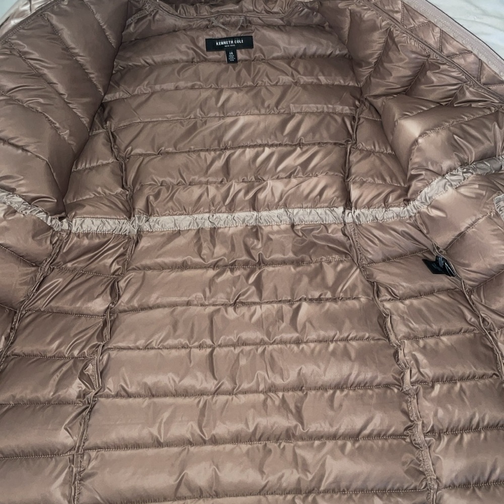 NWOT Kenneth Cole Khaki Brown Quilted Anorak Jacket - Picture 13 of 15
